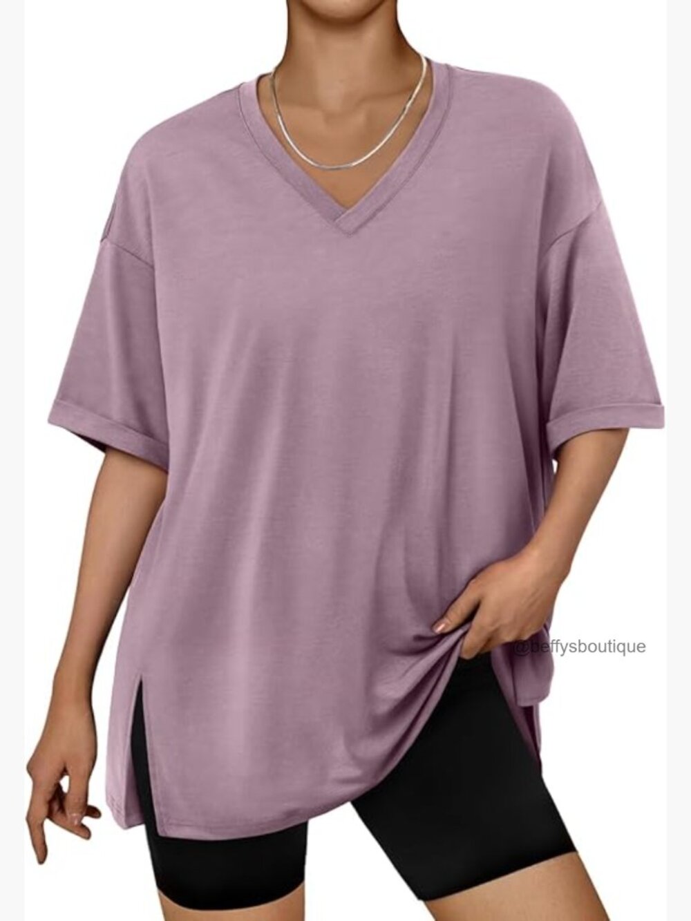 Plus Size Oversized V-Neck Tshirt Breathable Elastic Fabric Tunic Workout Gym